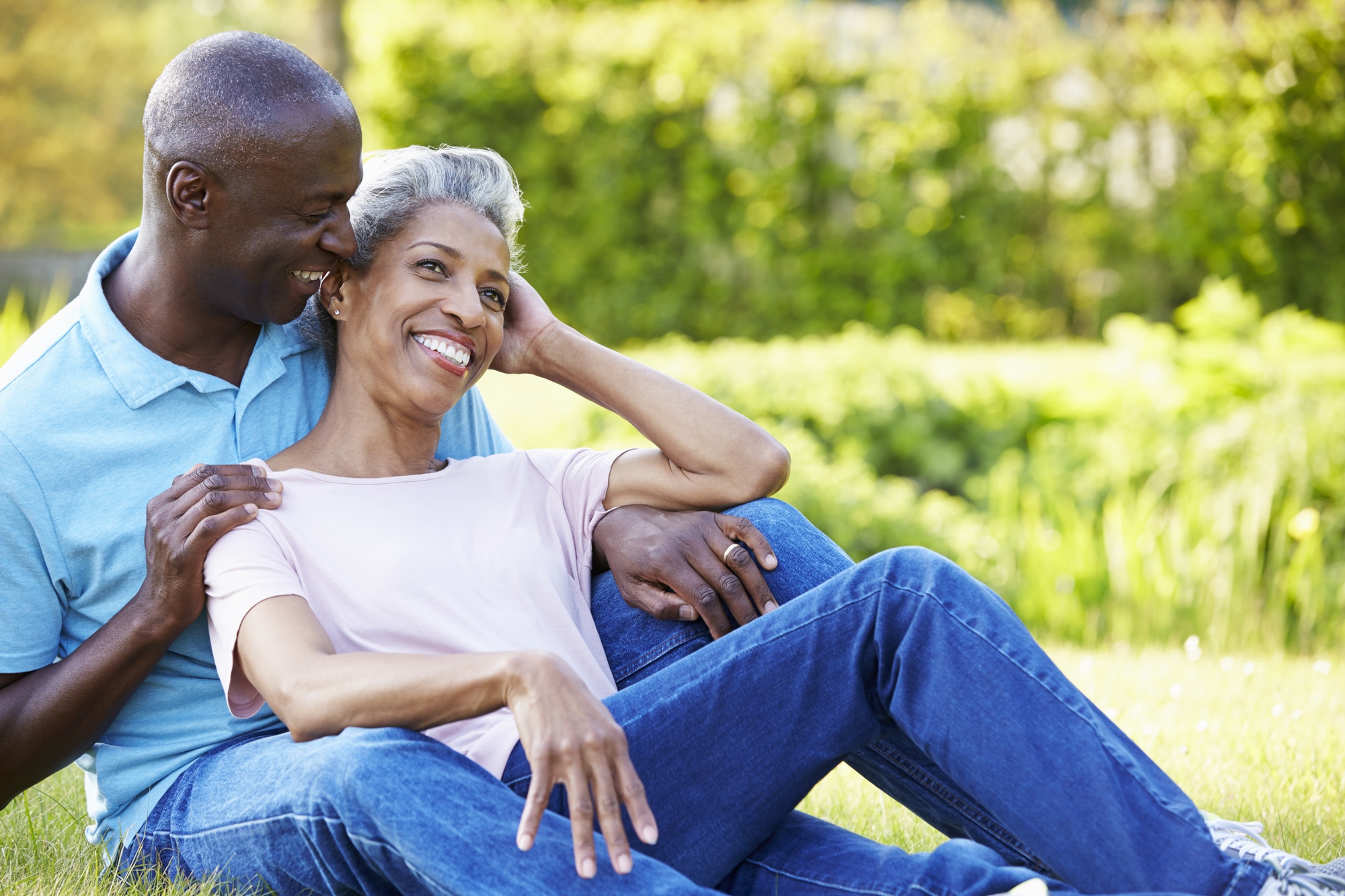 Romantic Mature Couple Sitting In Garden Romantic Mature Couple Sitting In Garden